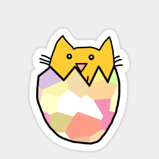 Kitty Cat Hatching from Easter Egg Sticker